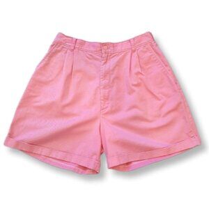 Vintage 80s Pleated High Waist Mom Shorts Bubblegum Barbie Pink Size 14
